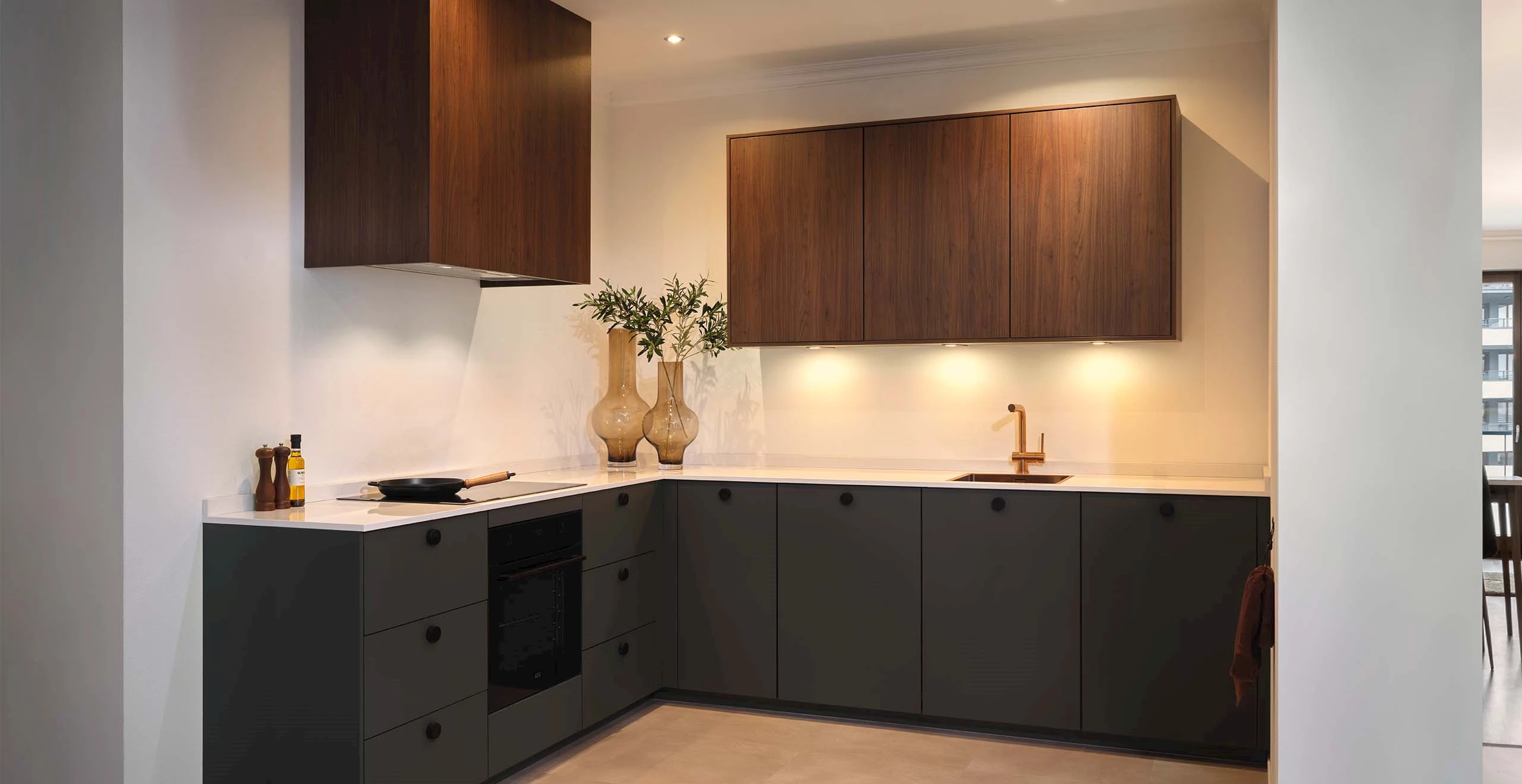 Hoekkeukens met hout