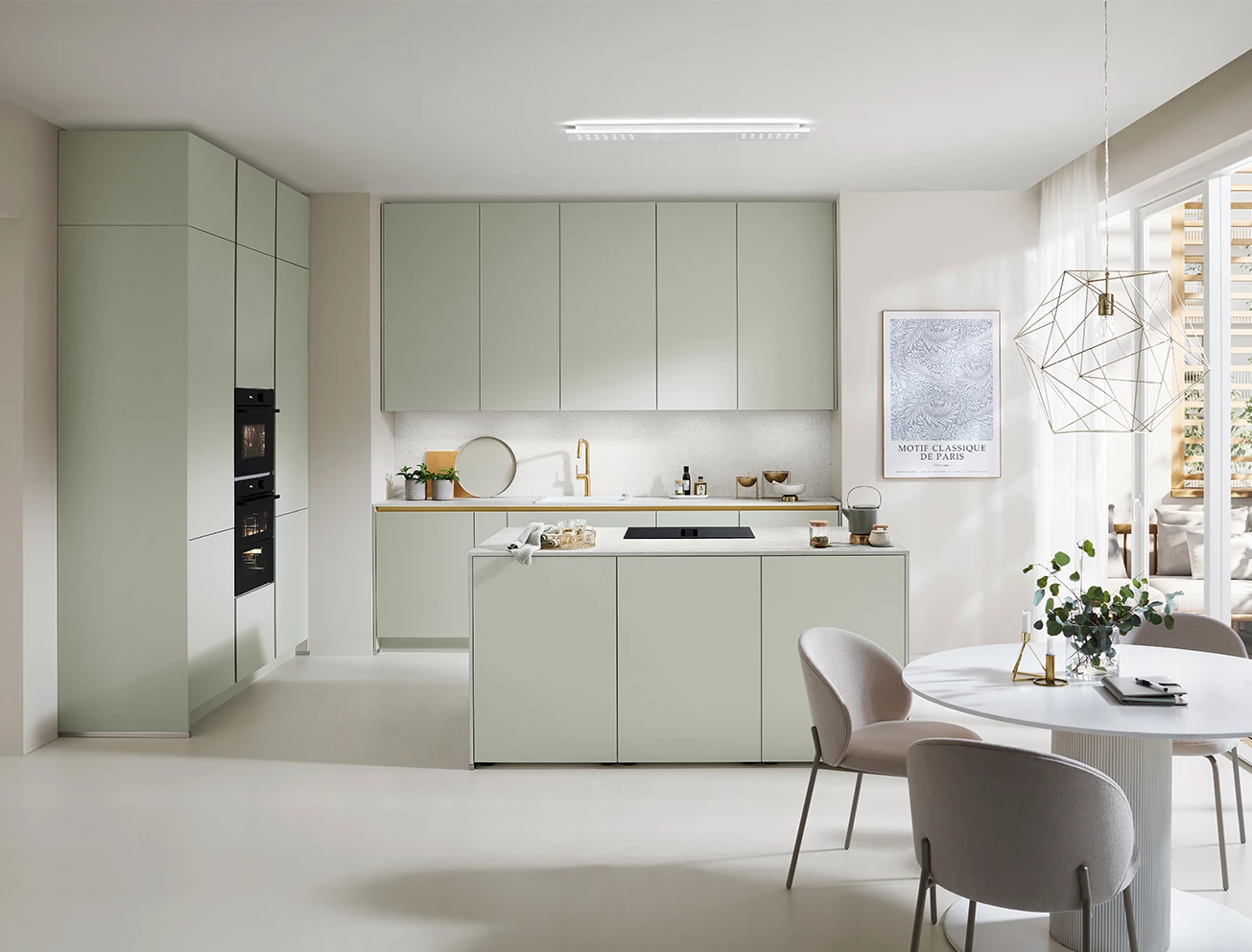 Retro woonkeuken met eiland