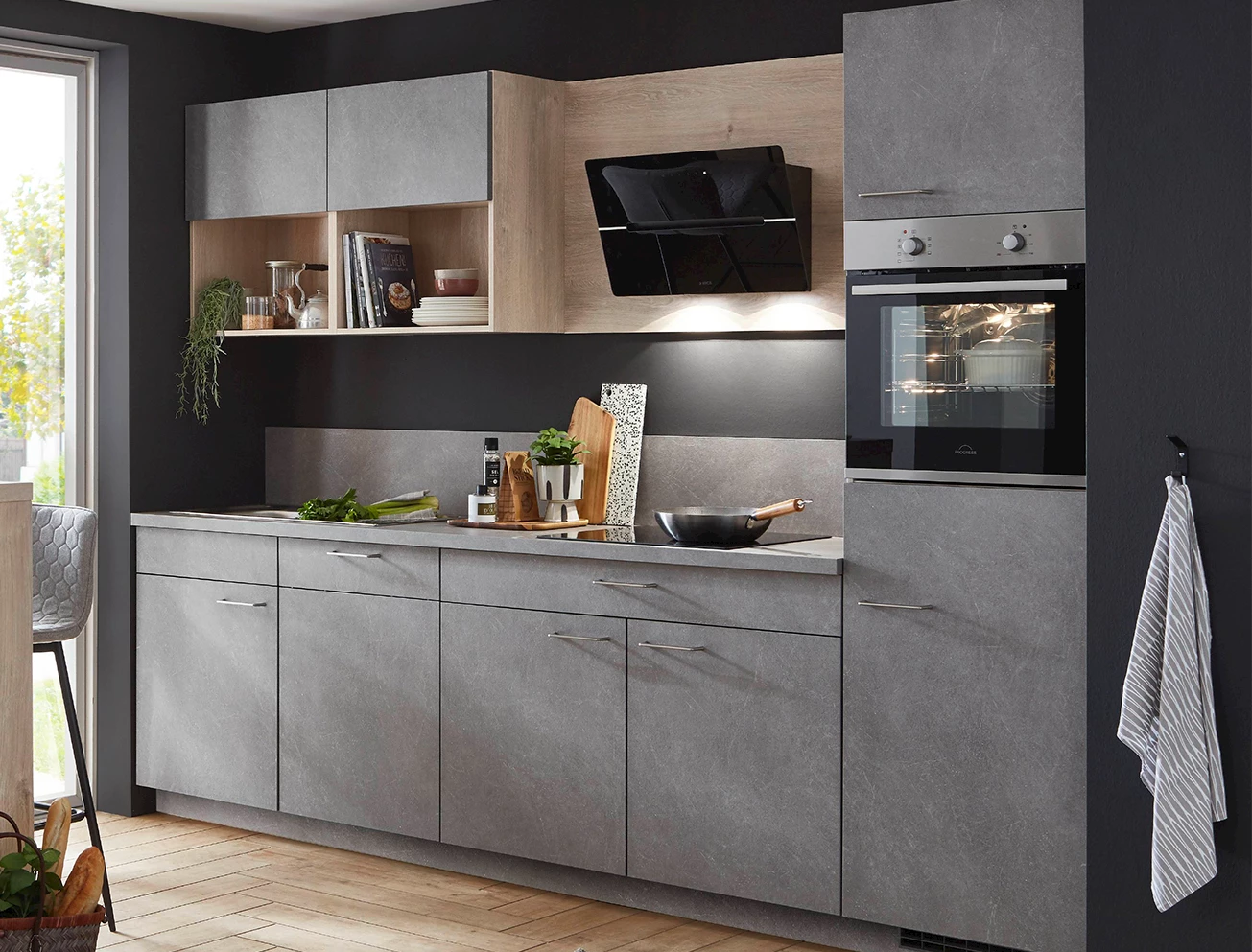 Lichtgrijze keuken 3 meter