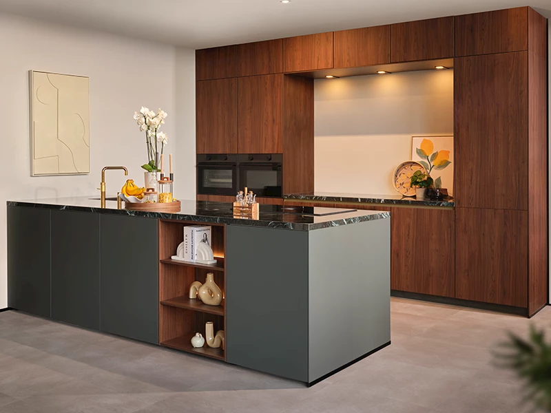 Marmerlook keuken groen