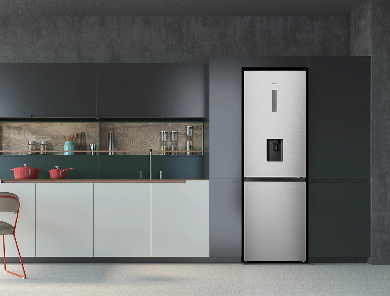 Smalle Amerikaanse koelkast