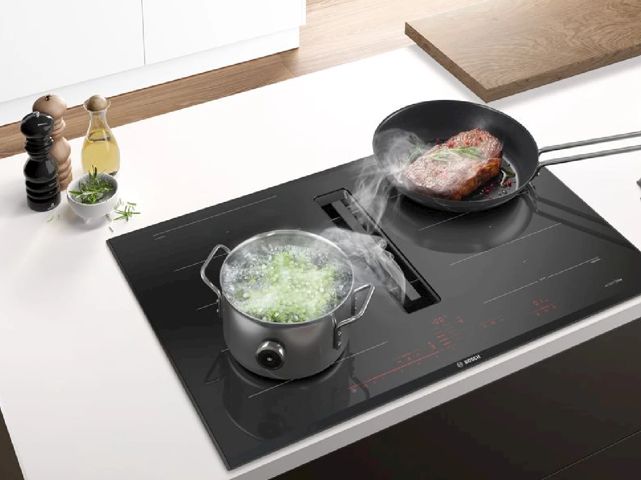 Kookplaat met afzuiging