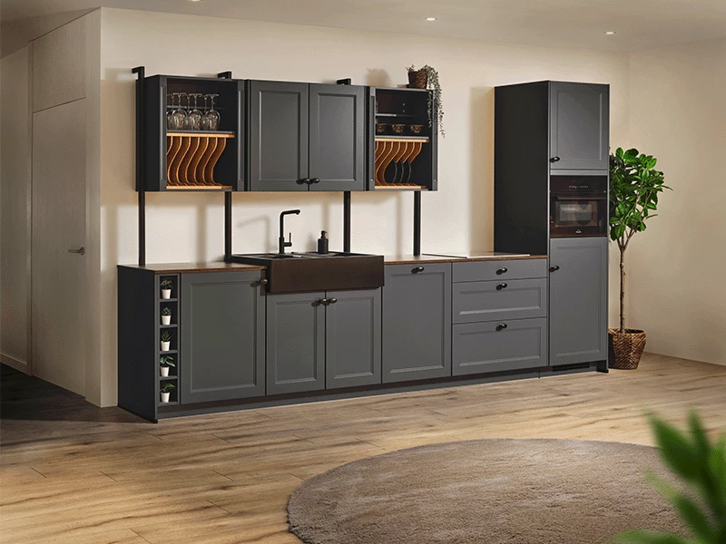 Nostalgische keuken blauw