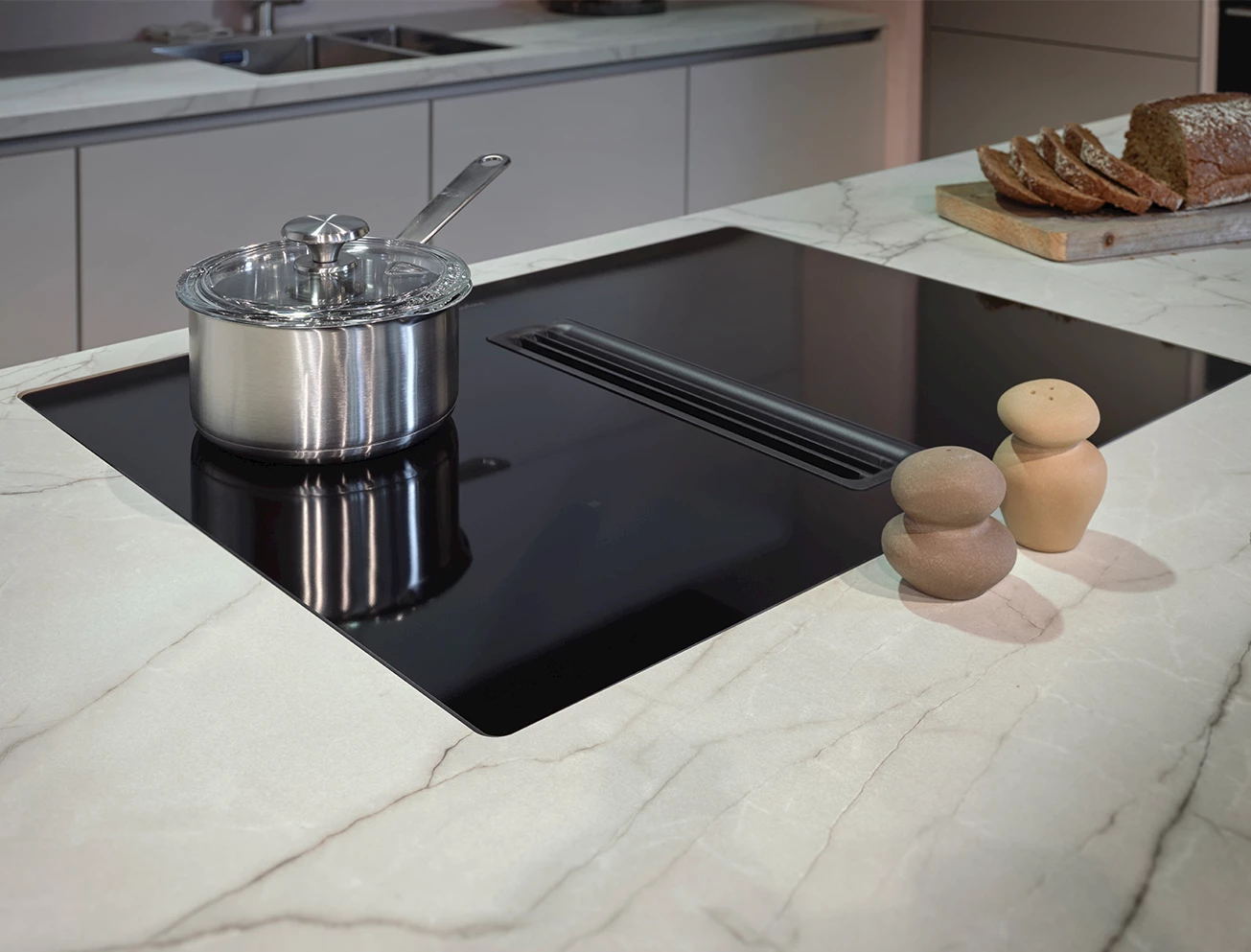 Geïntegreerde afzuiging kookplaat