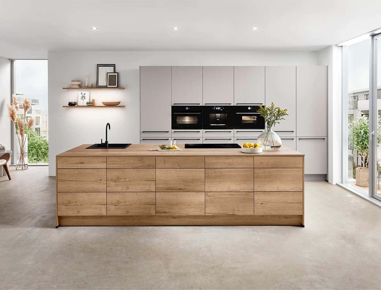 Lichte eiken moderne keuken