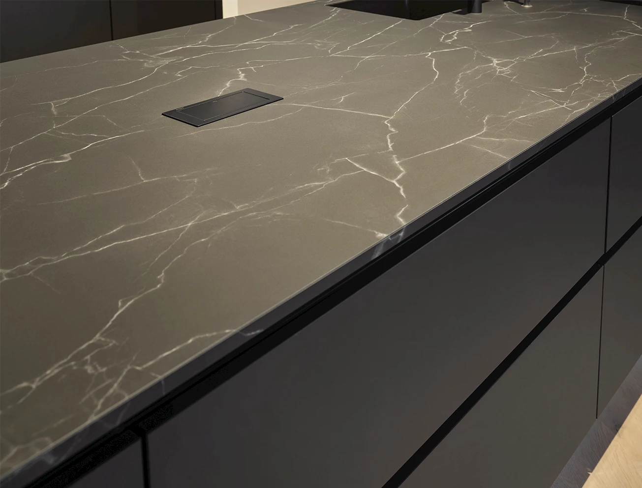 Donker marmerlook werkblad