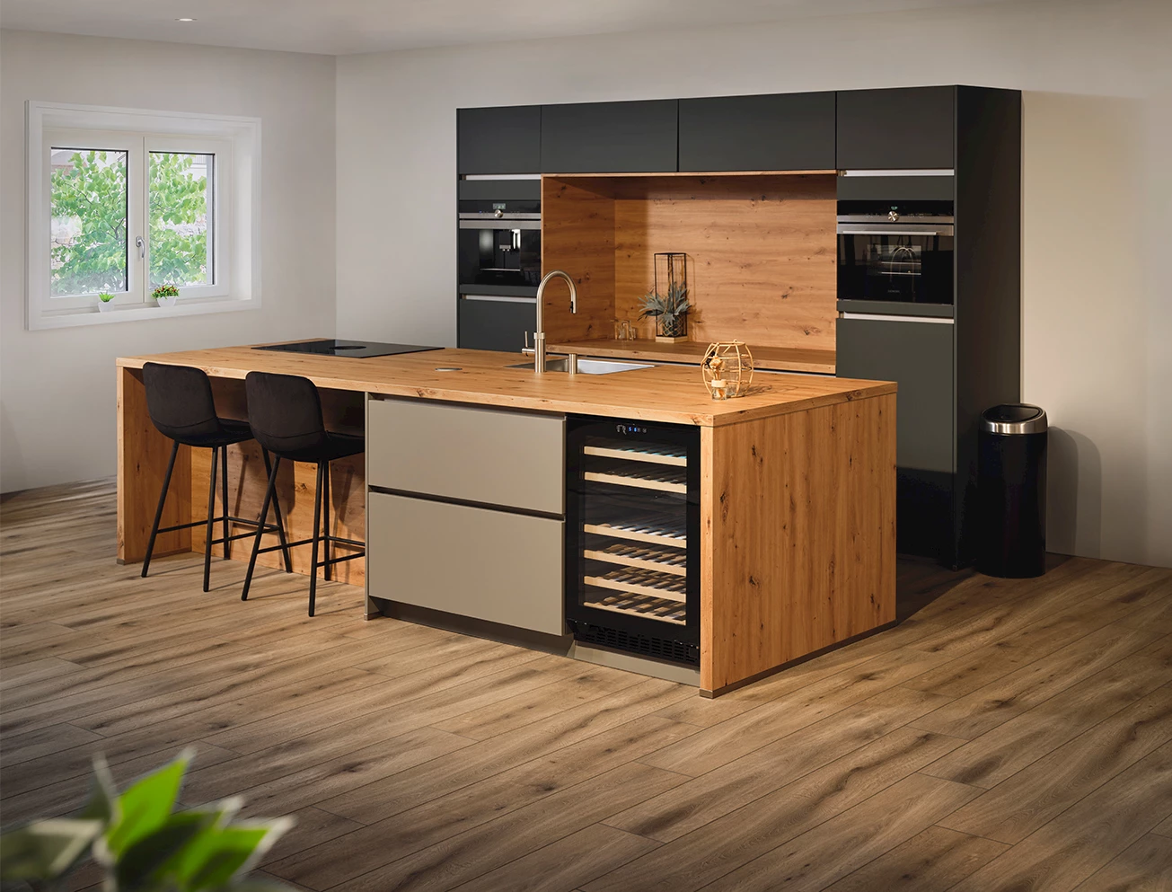 Houten werkblad keuken