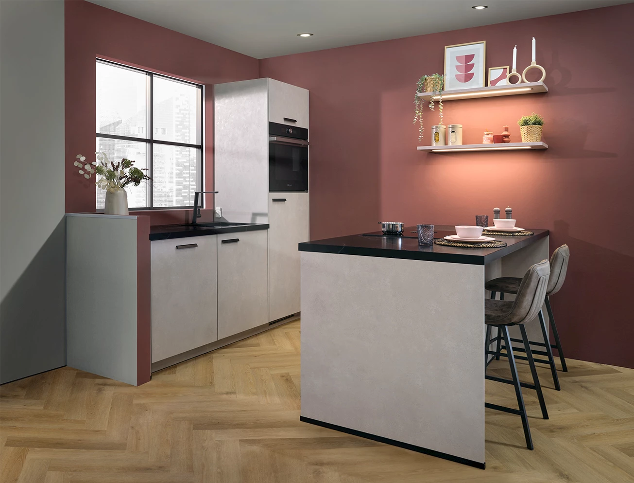 Kleine parallel keuken