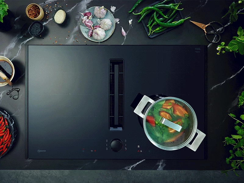 Mat zwarte keukenapparatuur Neff