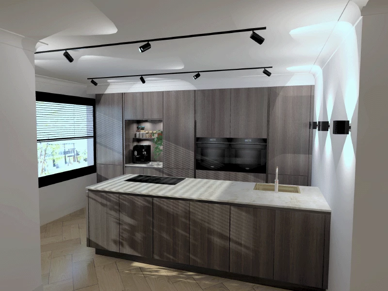 Realistisch 3D-keukenontwerp
