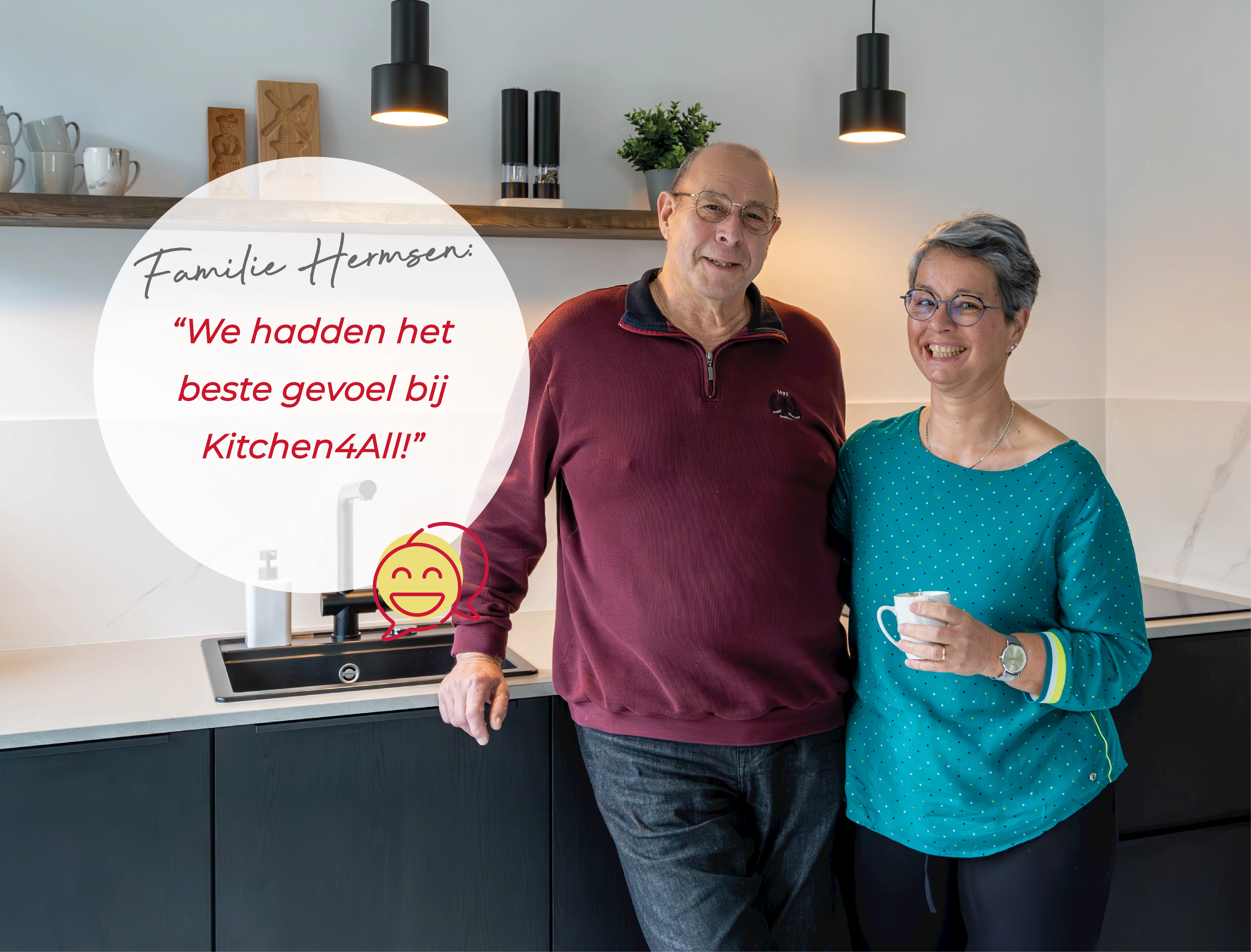 Zwarte houtlook keuken familie Hermsen