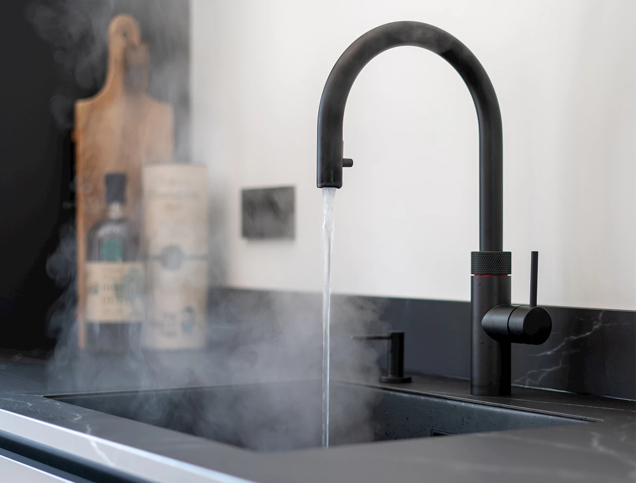 Mat zwarte ronde quooker