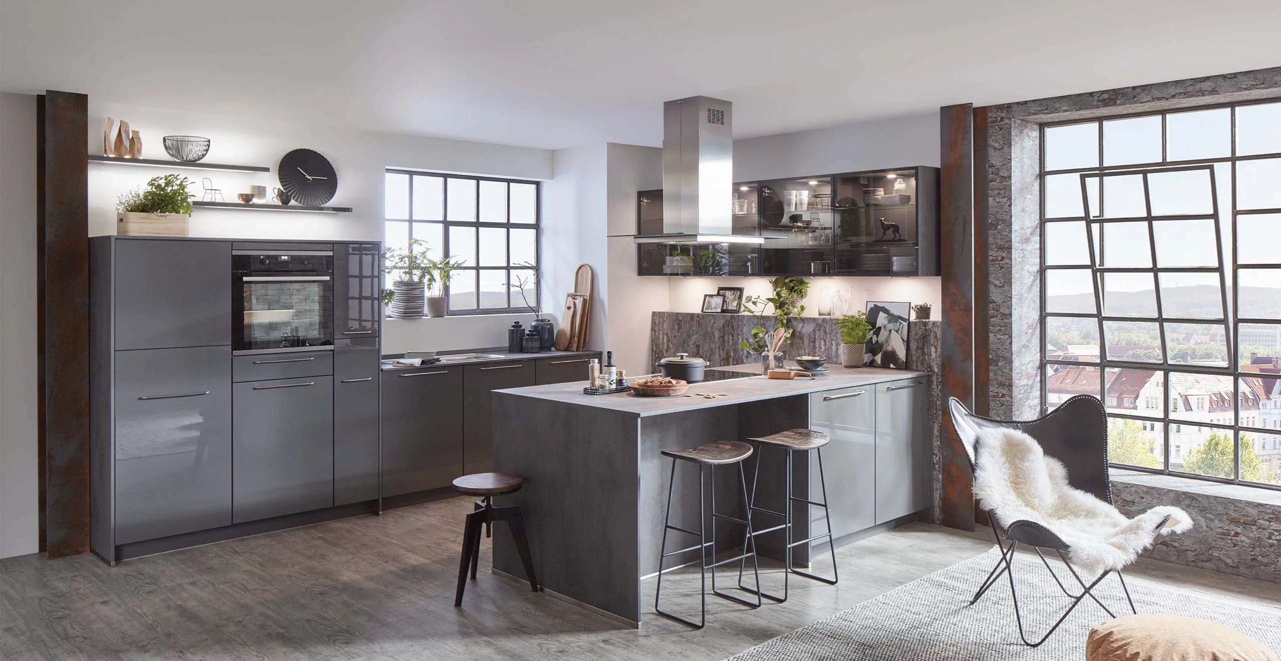 Taupe hoogglans keuken (1)