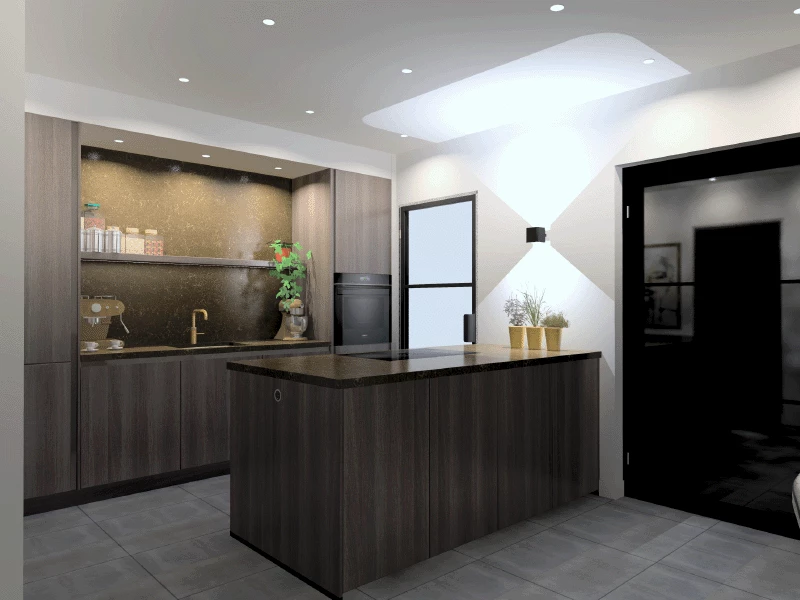 Stijlvol 3D-ontwerp keuken